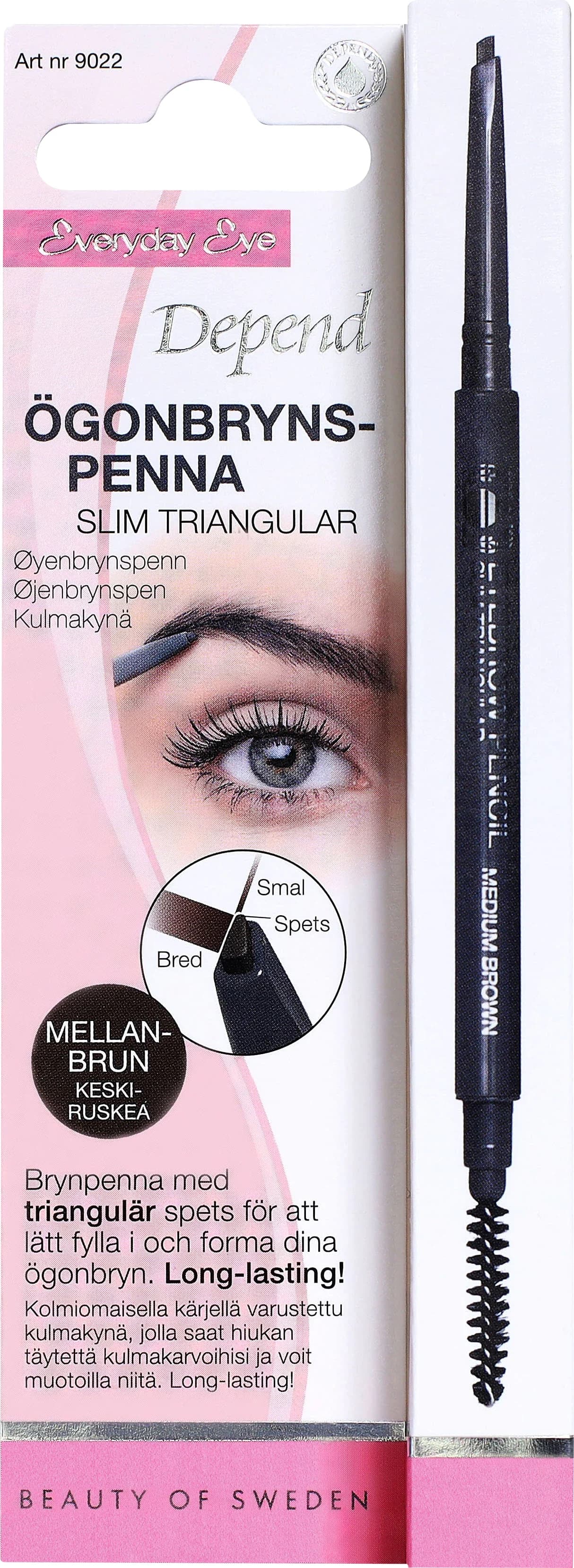 Depend Ögonbrynspenna Slim Triangel Mellanbrun från Depend – köp hos Apotek Hjärtat