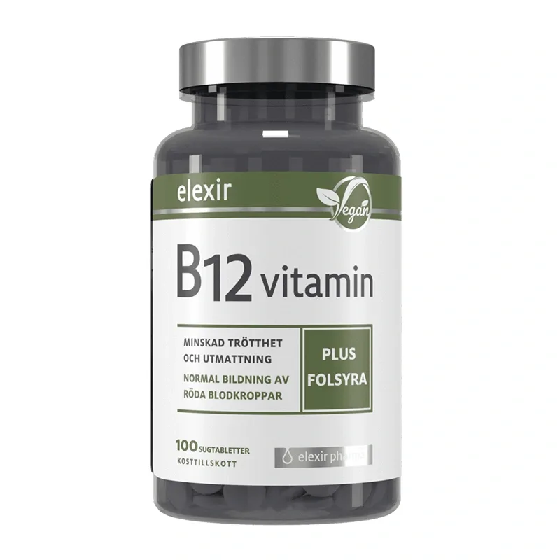 Elexir Pharma B-12 Vitamin Vegan 100 sugtabletter från Elexir Pharma – köp hos Apotek Hjärtat