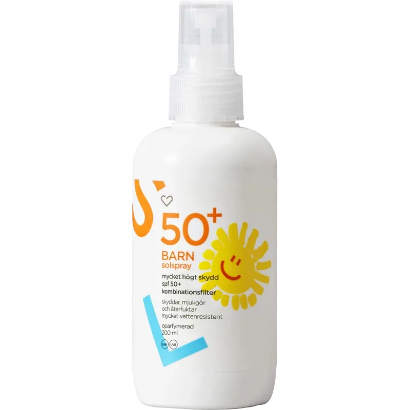Hjärtats Solspray Barn Oparfymerad SPF 50+, 200 ml från Hjärtats – köp hos Apotek Hjärtat
