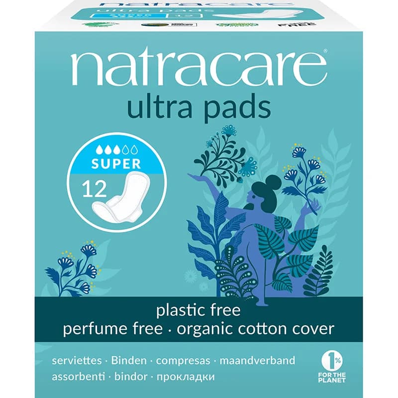 Natracare Binda Ultra Super med vingar Eko 12 st från Natracare – köp hos Apotek Hjärtat