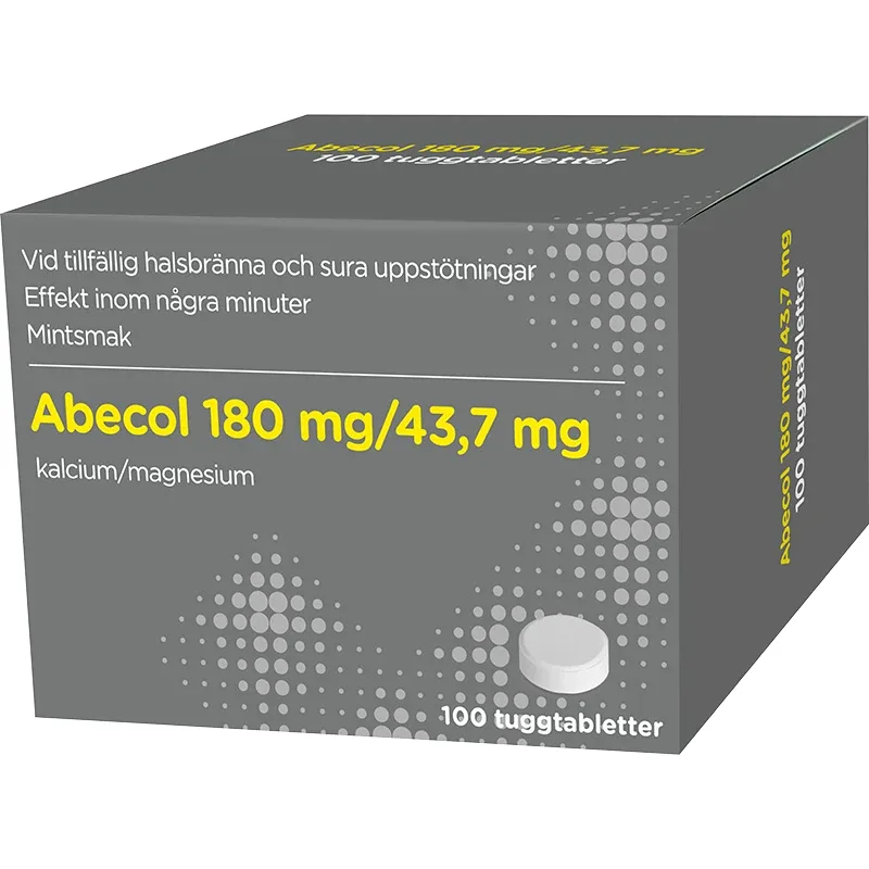Abecol 180/43,7 mg 100 tuggtabletter från ABECE – köp hos Apotek Hjärtat