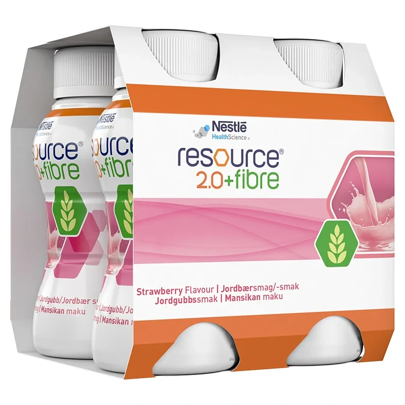 Resource 2.0 + Fibre Jordgubb 4x200 ml från Resource – köp hos Apotek Hjärtat