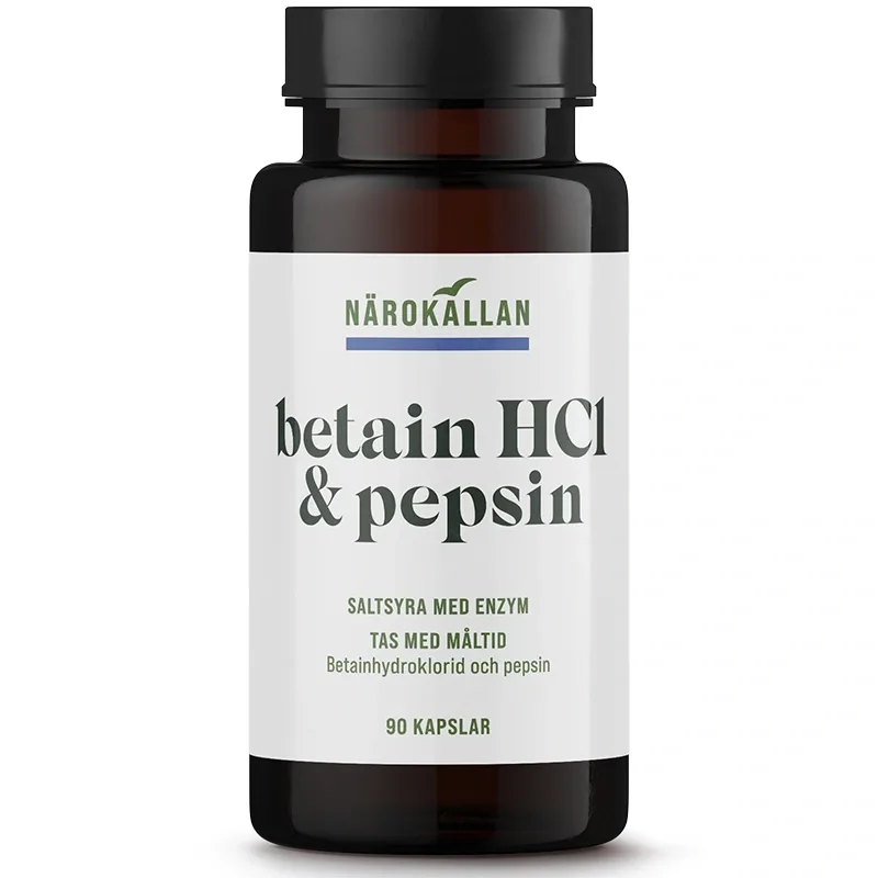 Närokällan Betain HCL & Pepsin 90 kapslar från Närokällan - köp hos Apotek Hjärtat