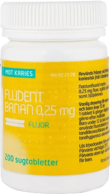 Fludent banan sugtablett från Fludent – köp hos Apotek Hjärtat