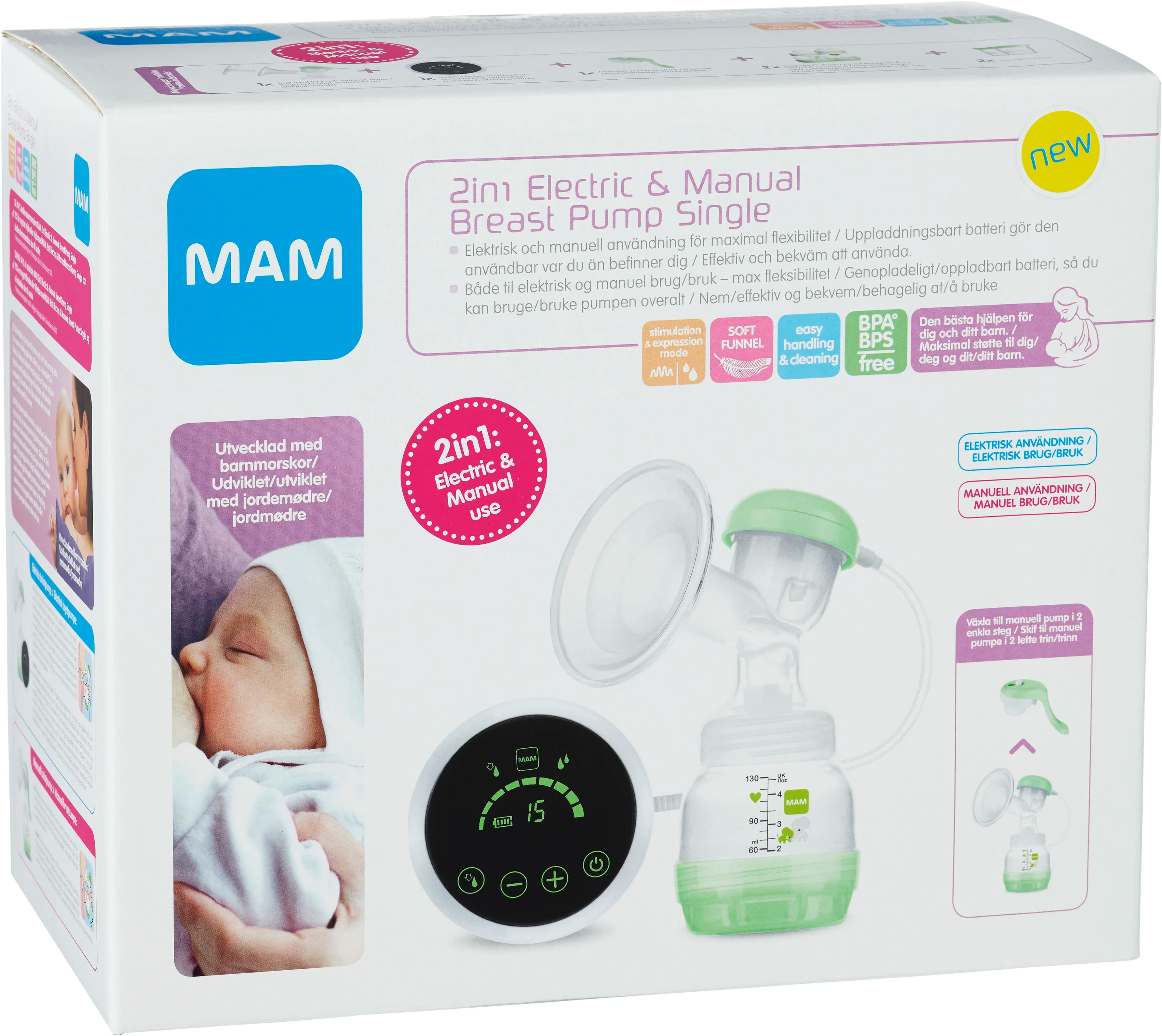 MAM 2in1 Electric & Manual Breast Pump från MAM – köp hos Apotek Hjärtat