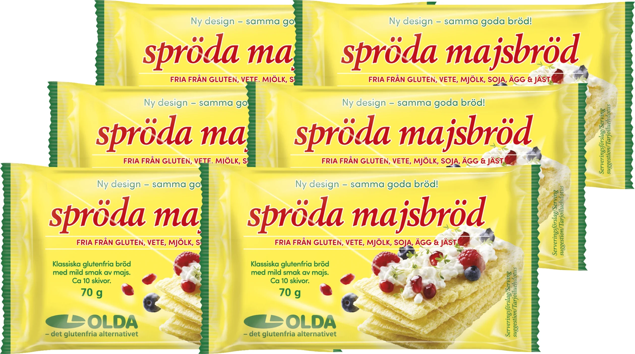 Olda Spröda Majsbröd 6x70 g från Olda – köp hos Apotek Hjärtat