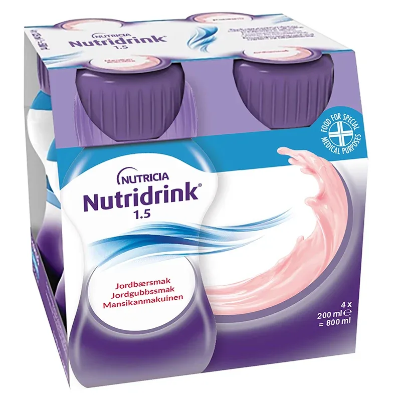 Nutridrink Jordgubb 4x200 ml från Nutridrink – köp hos Apotek Hjärtat
