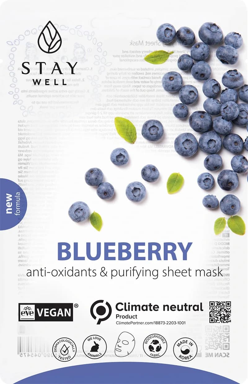 Stay Well Vegan Sheet Mask Blueberry 1 st från Stay Well – köp hos Apotek Hjärtat