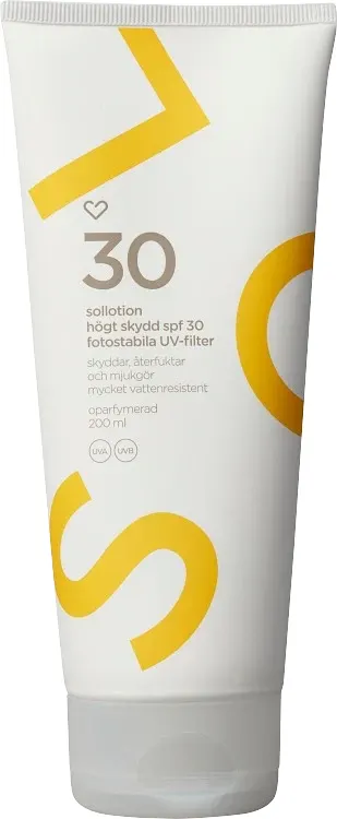 Hjärtats Sollotion Oparfymerad SPF 30, 200 ml från Hjärtats – köp hos Apotek Hjärtat