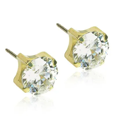 Blomdahl Örhängen Tiffany CZ White Golden 5 mm från Blomdahl – köp hos Apotek Hjärtat