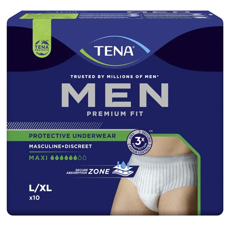 TENA Men Premium Fit Maxi L/XL 10 st från Tena – köp hos Apotek Hjärtat