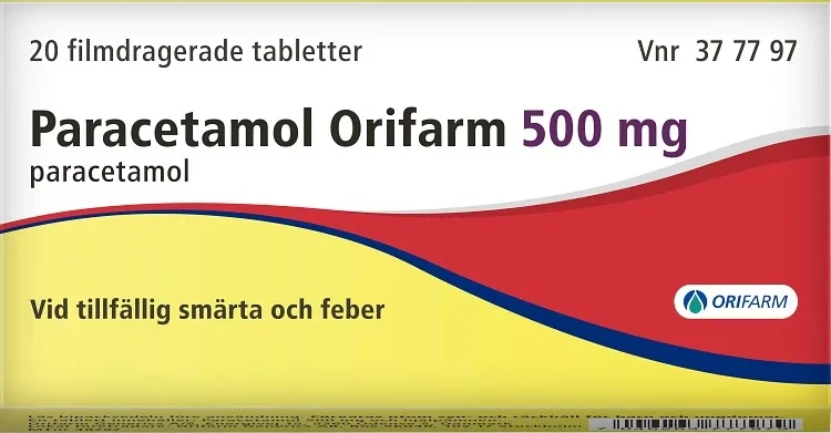 Paracetamol Orifarm filmdragerad tablett 500 mg 20 st från Orifarm – köp hos Apotek Hjärtat
