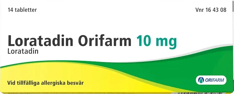 Loratadin Orifarm tablett 10 mg 14 st från Orifarm – köp hos Apotek Hjärtat