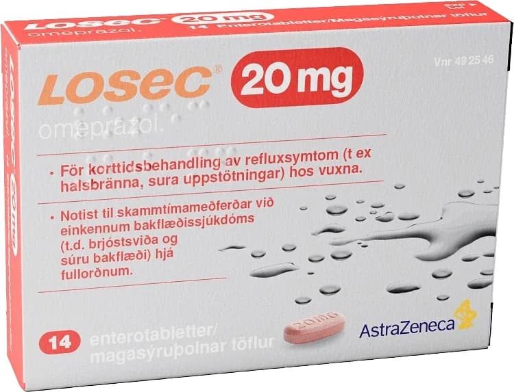 Losec enterotablett 20 mg 14 st från Losec – köp hos Apotek Hjärtat