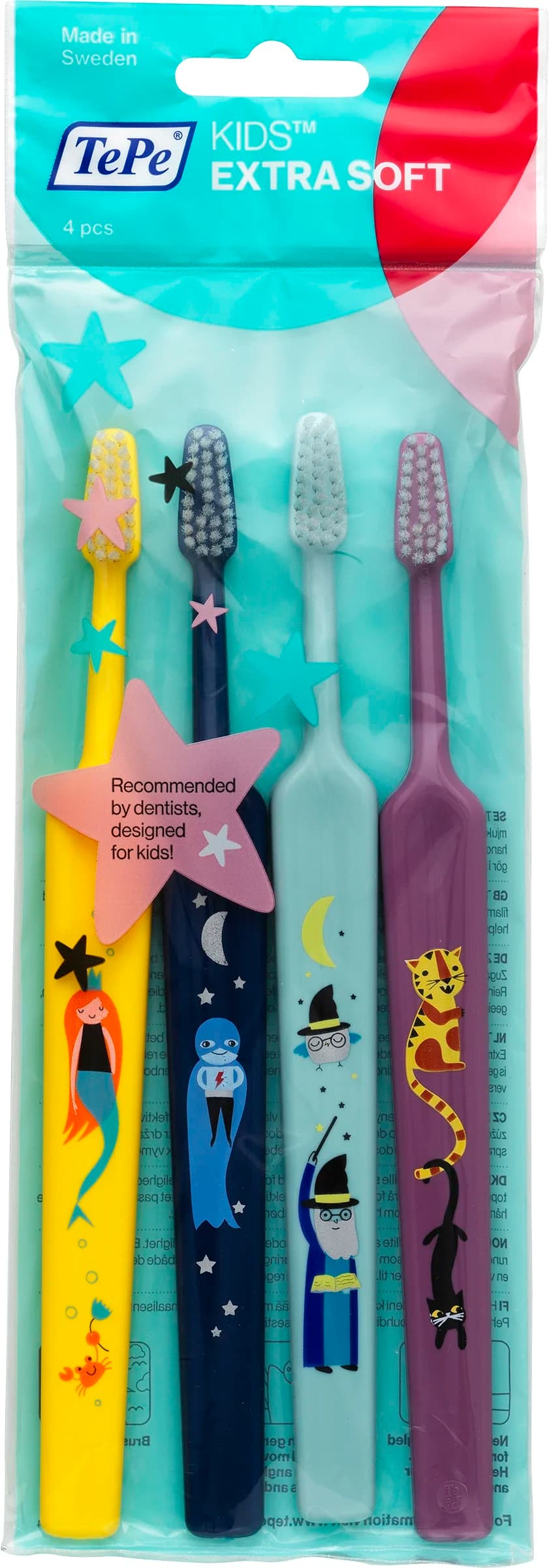TePe Kids Extra Soft Tandborste 6+ år 4 st från TePe – köp hos Apotek Hjärtat