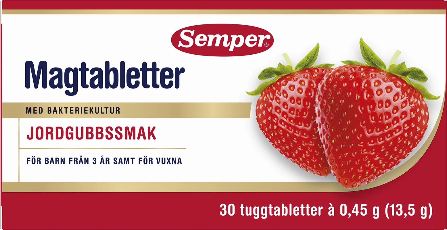 Semper magtabletter jordgubb 30 st från Semper – köp hos Apotek Hjärtat
