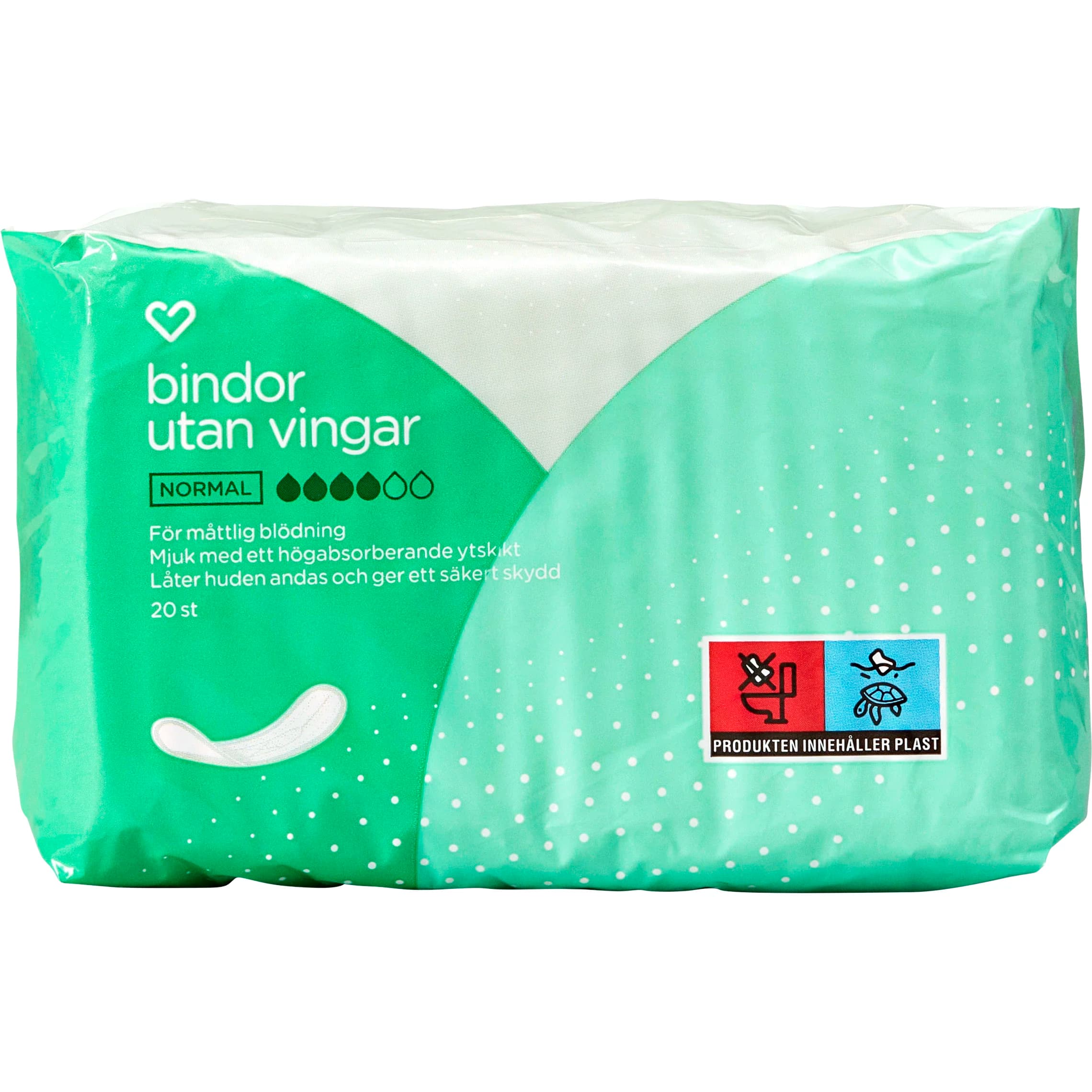 Hjärtats Bindor utan vingar Normal 20st från Hjärtats – köp hos Apotek Hjärtat