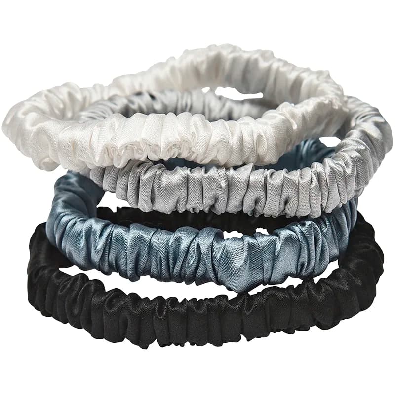 Lenoites Mulberry Silk Skinny Scrunchies White, Light Grey, Blue, Black från Lenoites – köp hos Apotek Hjärtat