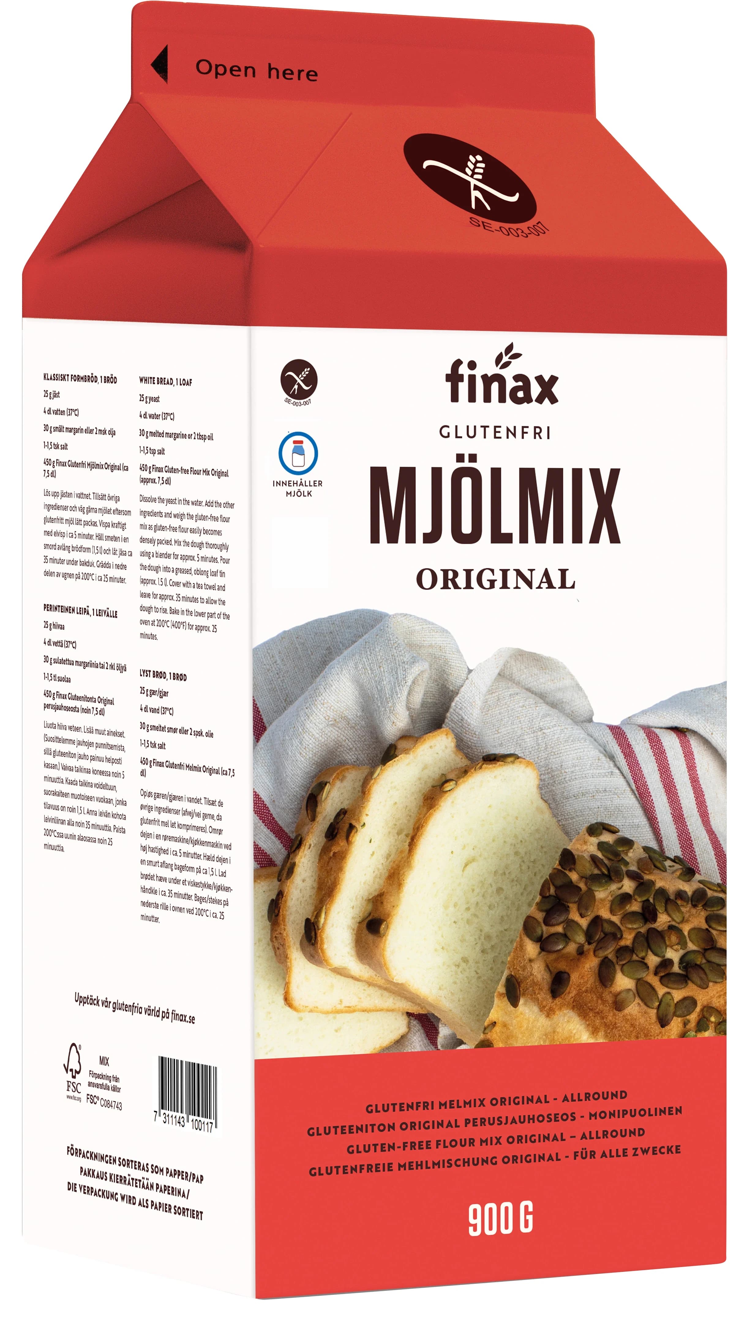 Finax Mjölmix Original Glutenfri 900 g från Finax – köp hos Apotek Hjärtat