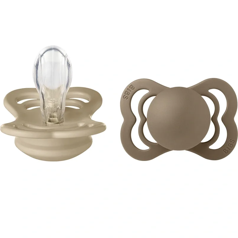 BIBS Supreme Silicone Vanilla/Dark Oak 2-pack Size 1 från BIBS – köp hos Apotek Hjärtat