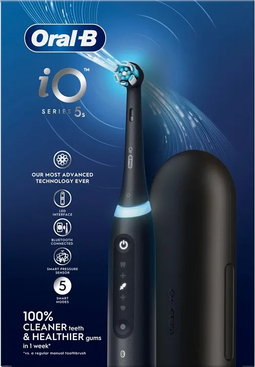 Oral-B iO5 Eltandborste Svart, 1 borsthuvud + Resefodral från Oral-B – köp hos Apotek Hjärtat