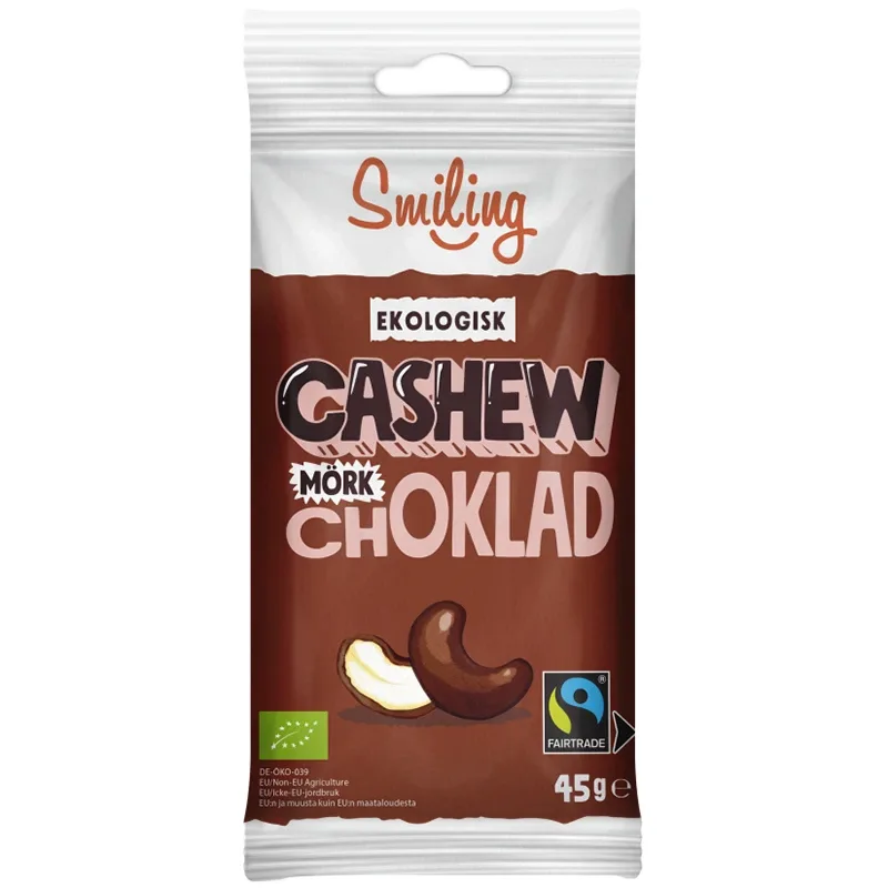 Smiling Cashewnötter Mörk Choklad 45 g från Smiling – köp hos Apotek Hjärtat