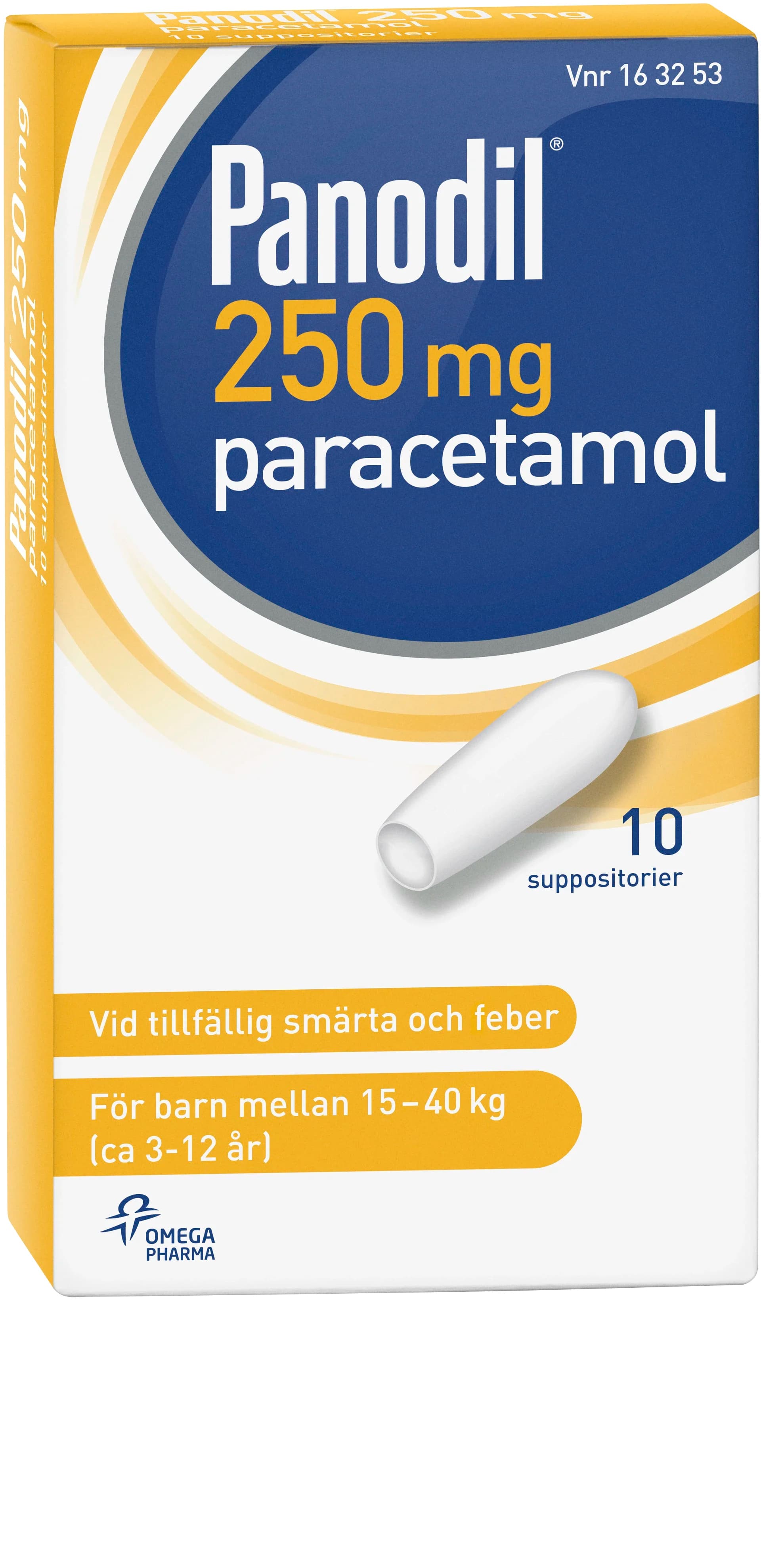 Panodil suppositorium 250 mg 10 st från Panodil – köp hos Apotek Hjärtat