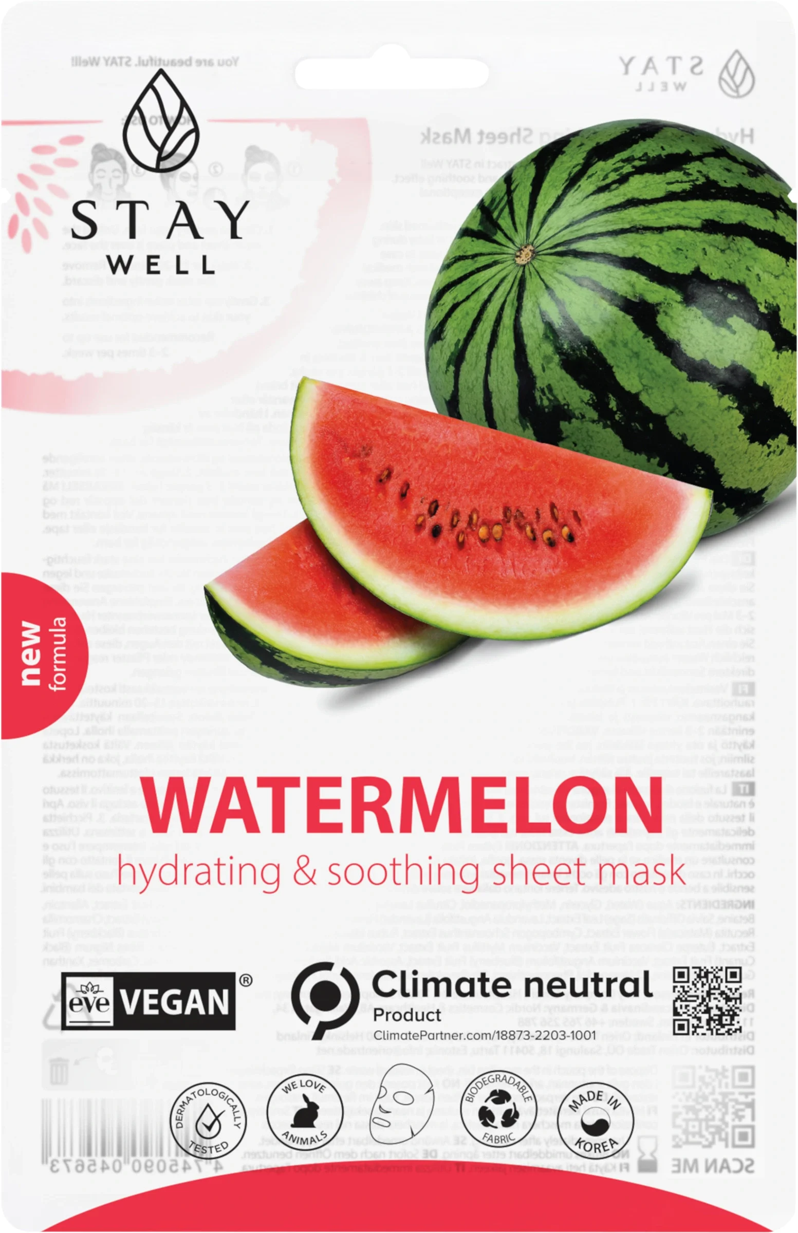 Stay Well Vegan Sheet Mask Watermelon 1 st från Stay Well – köp hos Apotek Hjärtat