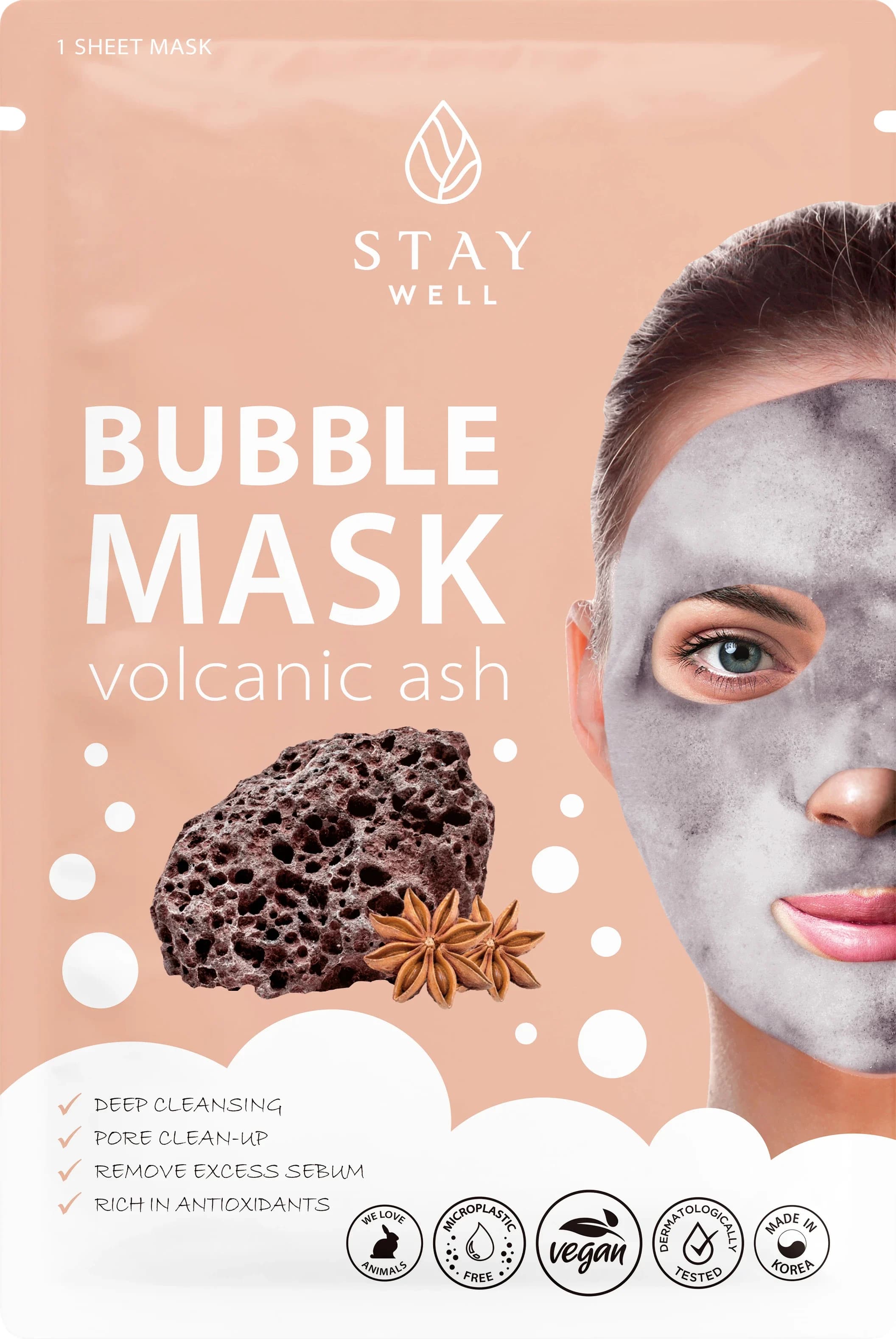 Stay Well Deep Cleansing Bubble Mask Volcanic från Stay Well – köp hos Apotek Hjärtat