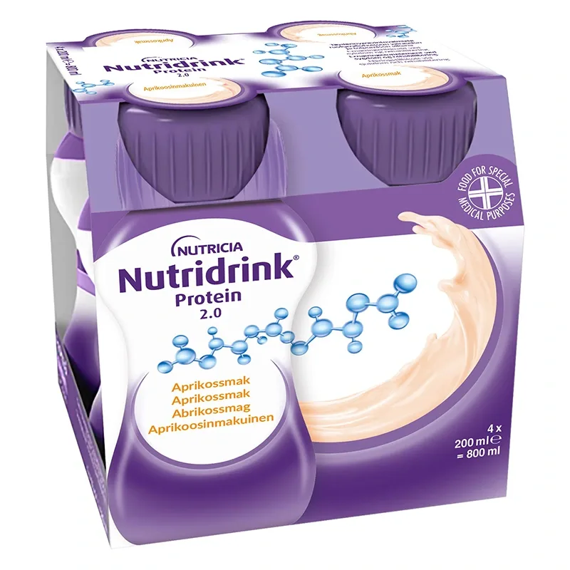 Nutridrink Protein 2.0 Aprikos 4x200 ml från Nutridrink – köp hos Apotek Hjärtat