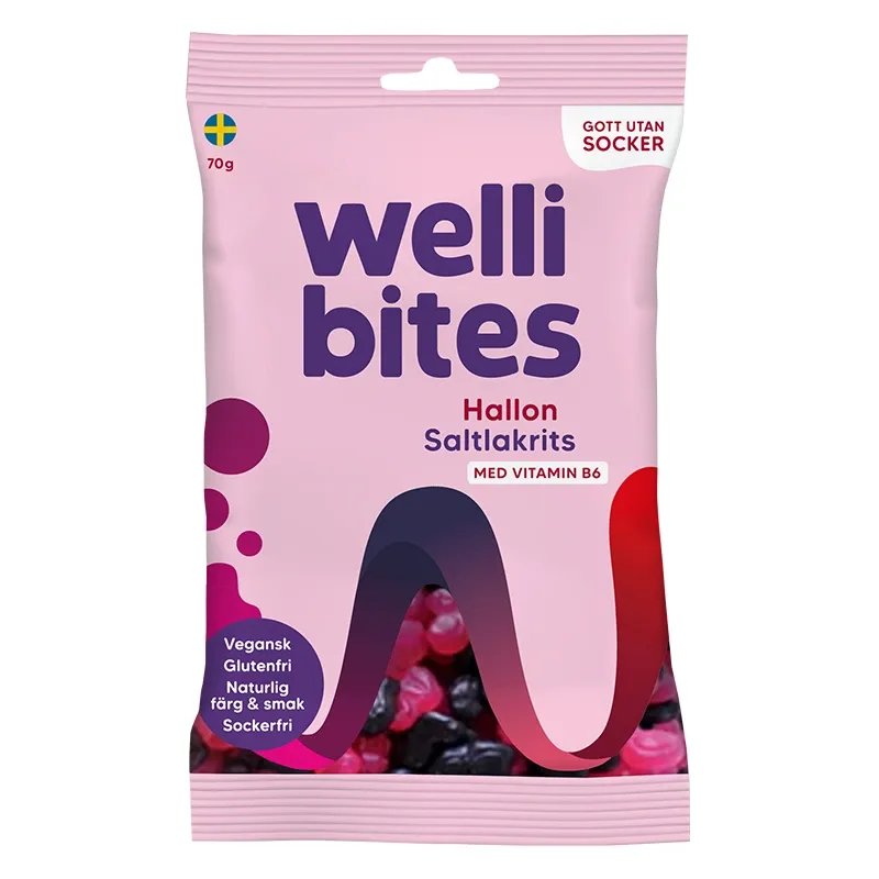 Wellibites Hallon & Saltlakrits 70 g från Wellibites – köp hos Apotek Hjärtat