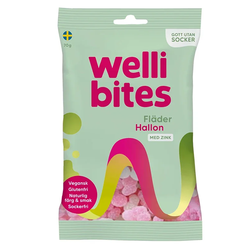 Wellibites Fläder & Hallon 70 g från Wellibites – köp hos Apotek Hjärtat