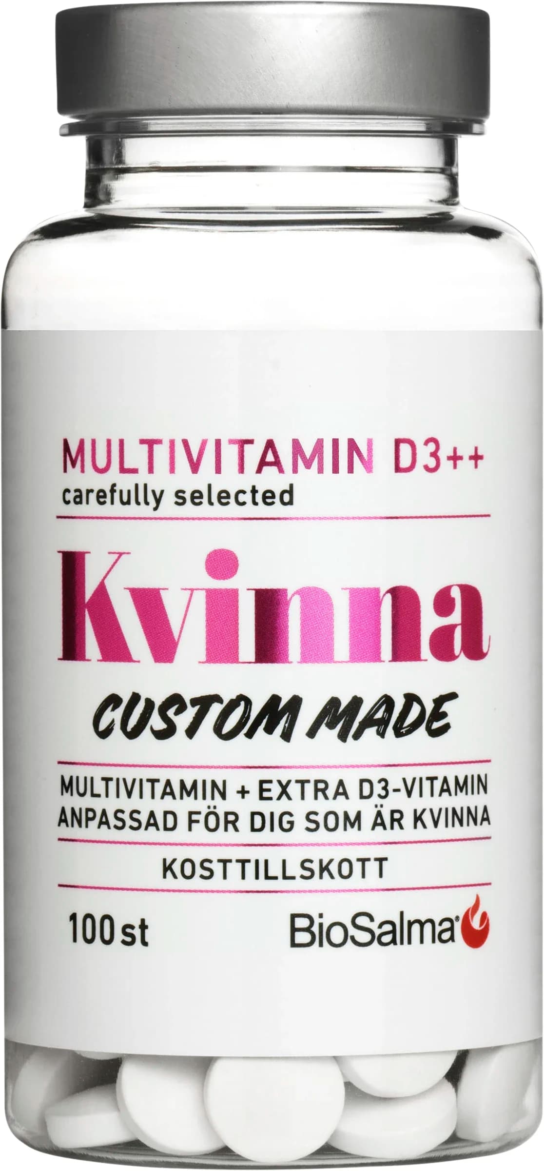 BioSalma Multivitamin Kvinna D-vitamin++ 100 tabletter från BioSalma – köp hos Apotek Hjärtat