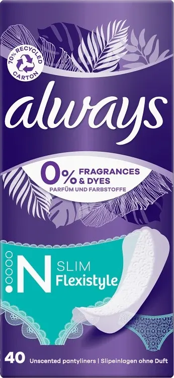 Always Dailies Flexistyle Slim Trosskydd 40 st från Always – köp hos Apotek Hjärtat