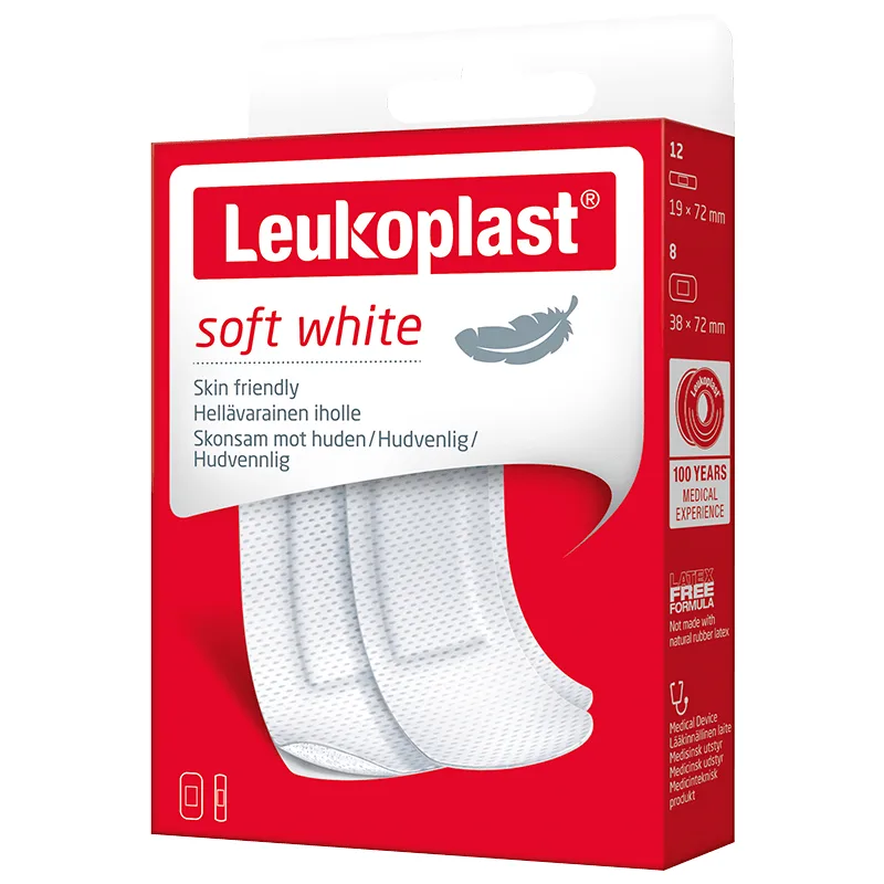 Leukoplast Soft 19x72 mm 12 st 38x72 mm 8 st från Leukoplast – köp hos Apotek Hjärtat