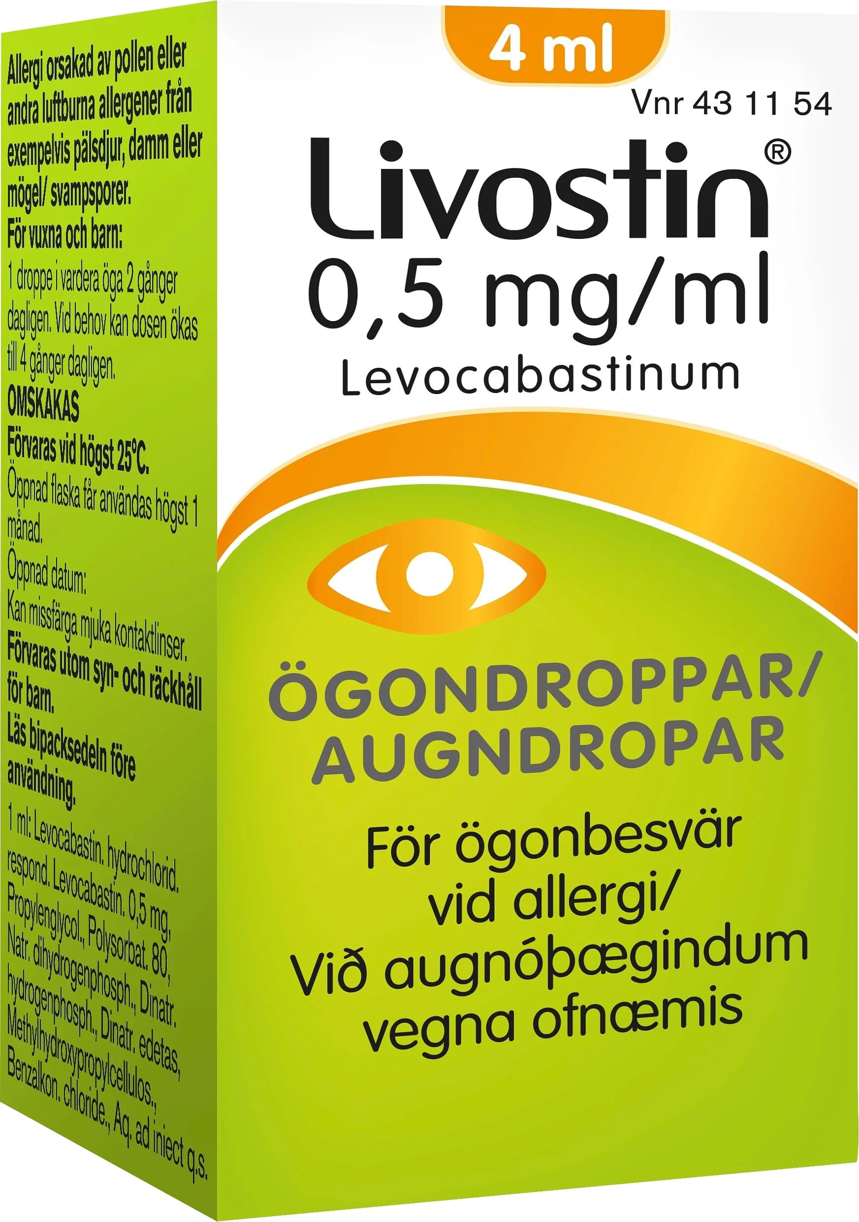 Livostin ögondroppar 0,5 mg/ml 4 ml från Livostin – köp hos Apotek Hjärtat