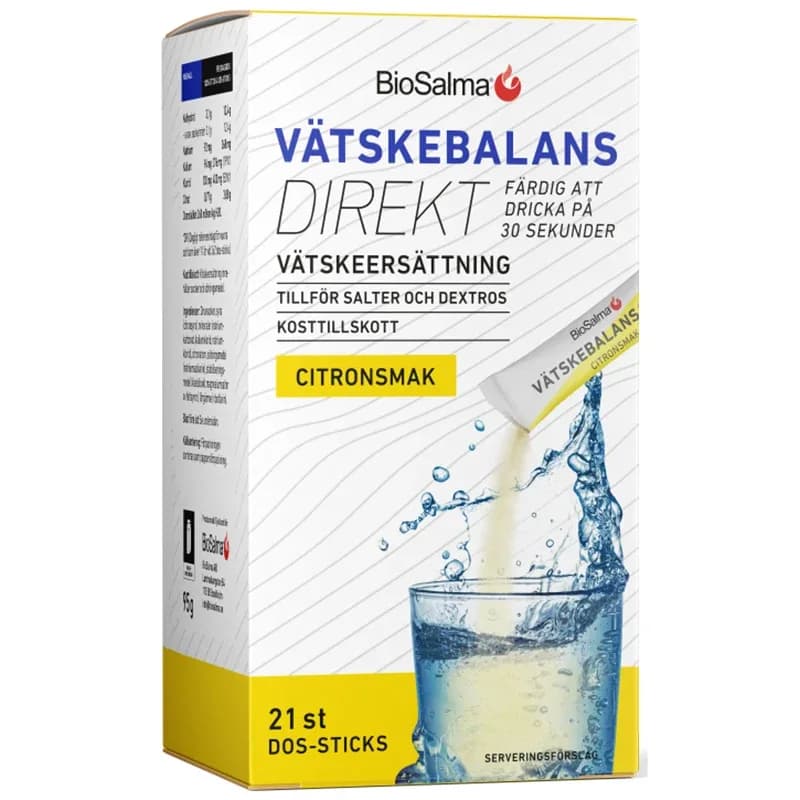 BioSalma Vätskebalans Direkt Citron 21 sticks från BioSalma – köp hos Apotek Hjärtat
