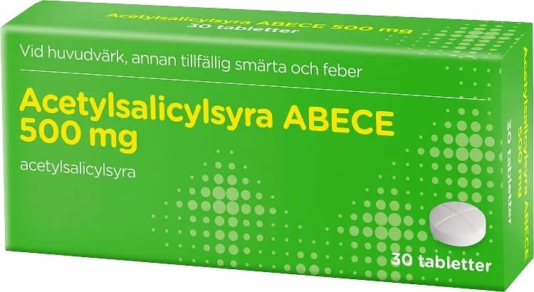 Acetylsalicylsyra ABECE 500 mg 30 tabletter från ABECE – köp hos Apotek Hjärtat