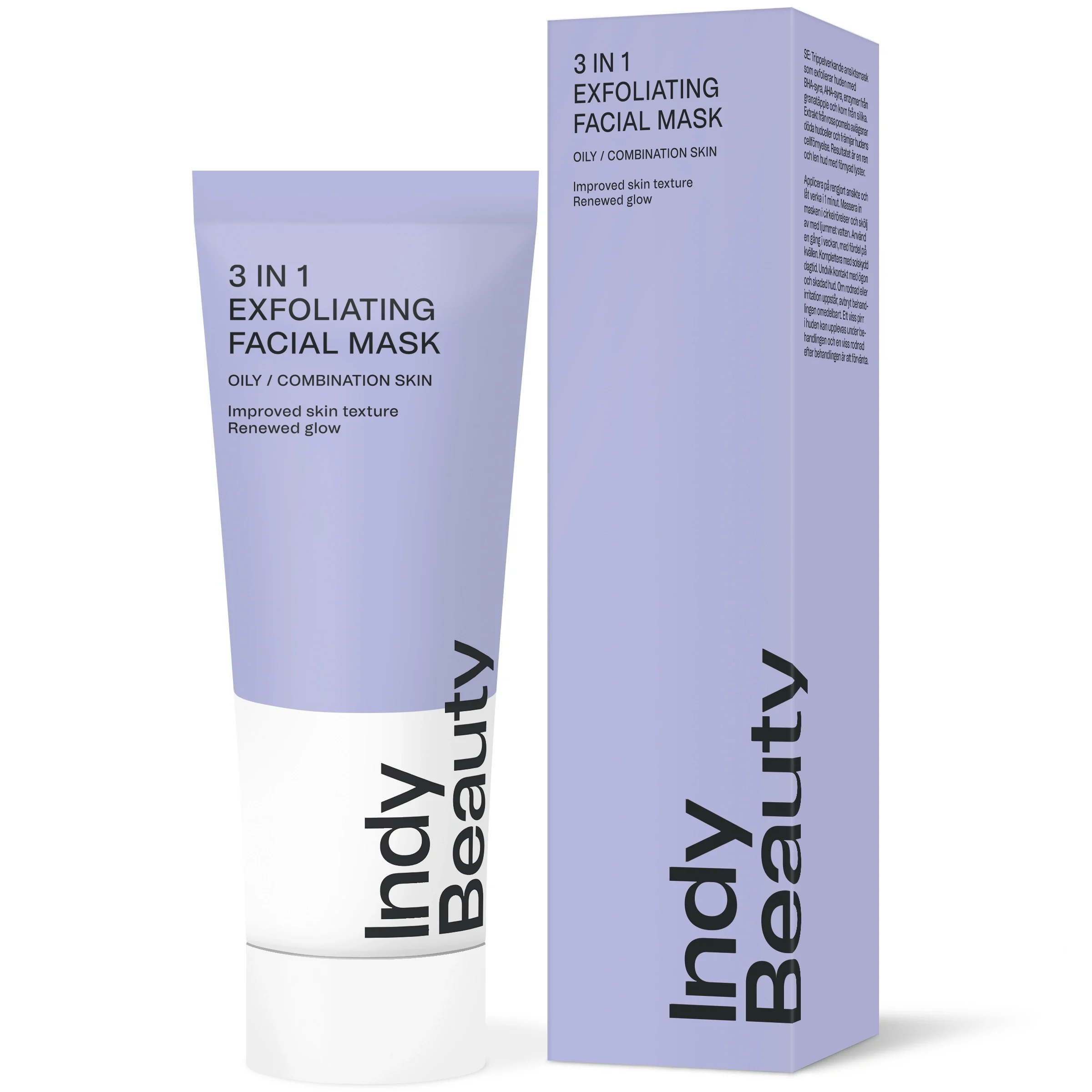 Indy Beauty 3in1 Exfoliating Facial Mask oparfymerad 75 ml från Indy Beauty – köp hos Apotek Hjärtat