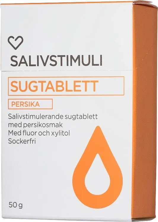 Hjärtats salivstimulerande sugtablett persika 50 g från Hjärtats – köp hos Apotek Hjärtat
