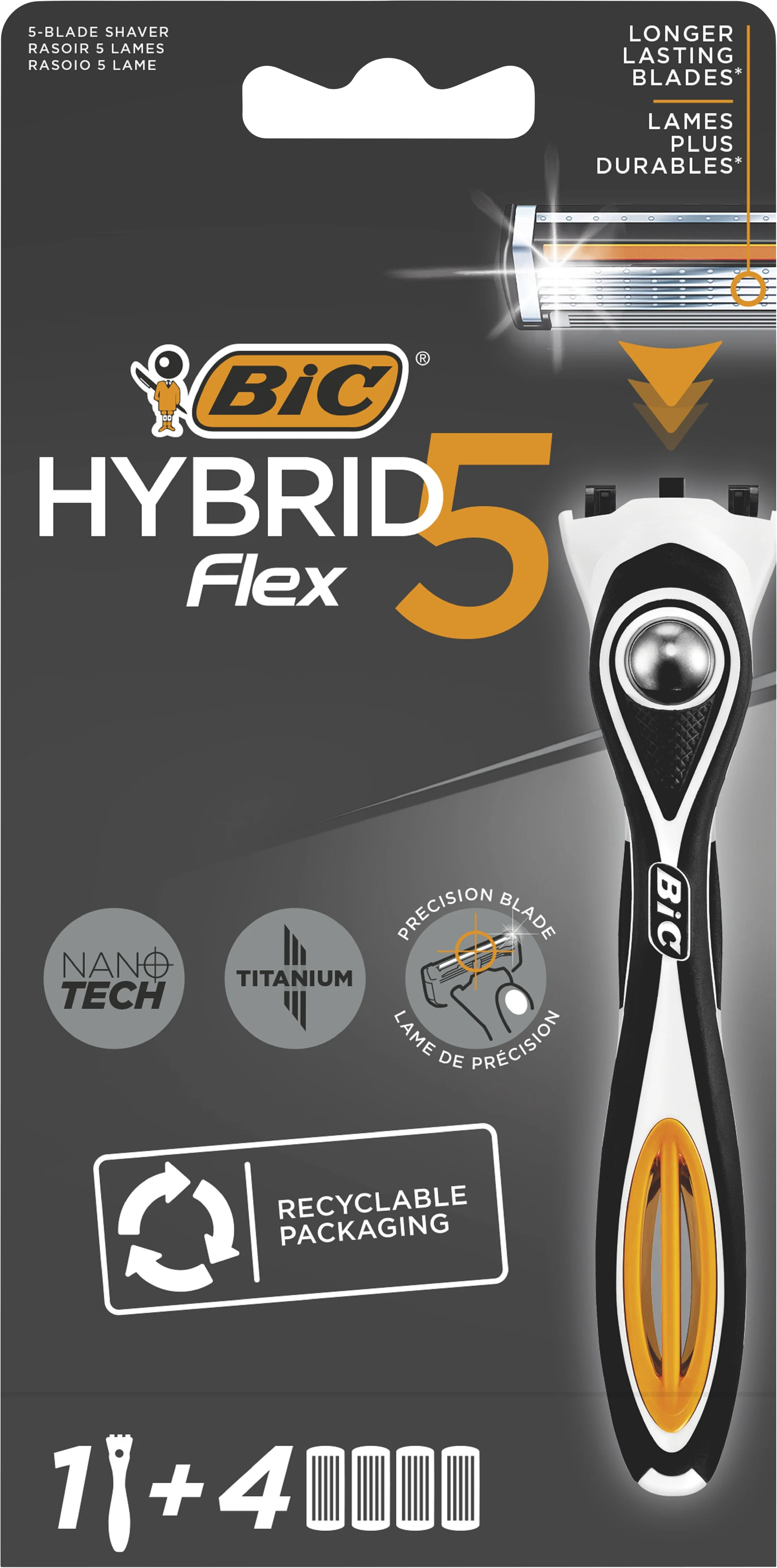 BIC Hybrid 5 Flex Rakhyvel för Män med Nano-Tech Blad 1+4 från Bic – köp hos Apotek Hjärtat