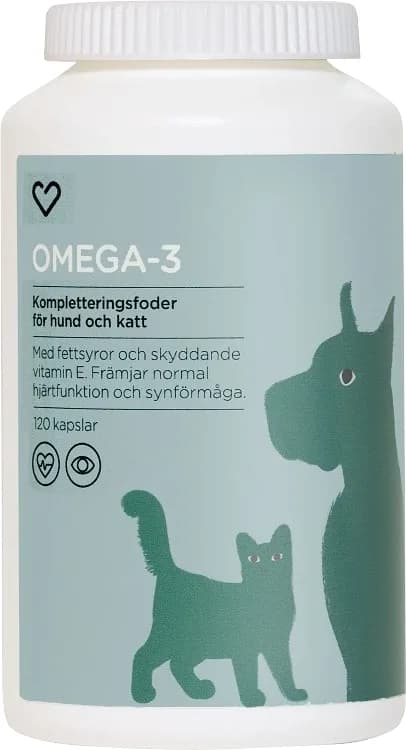 Hjärtats Omega-3 för hund och katt 120 kapslar från Hjärtats – köp hos Apotek Hjärtat