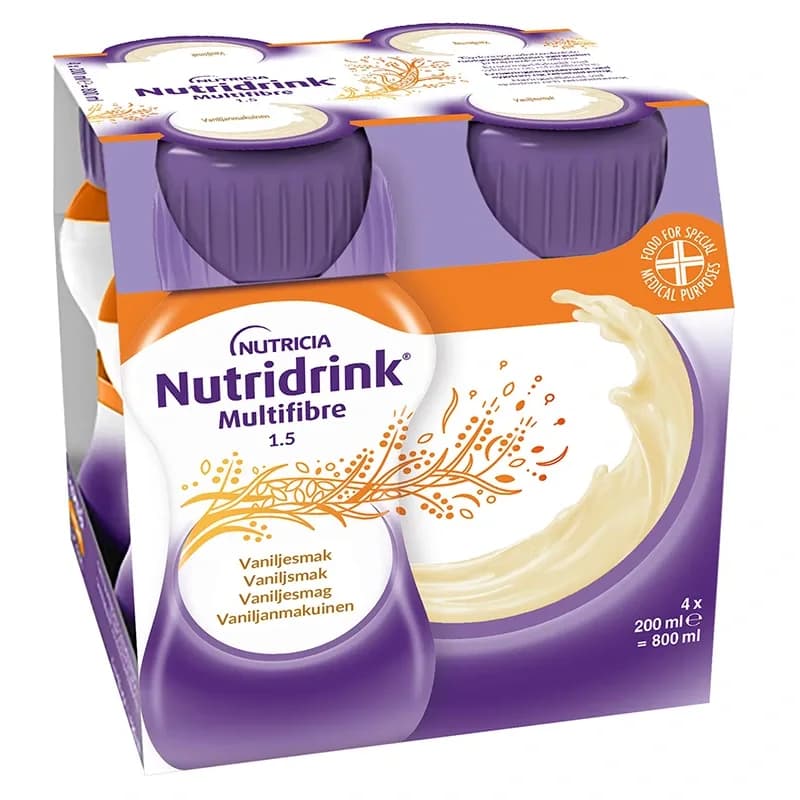 Nutridrink Multi Fibre Vanilj 4x200 ml från Nutridrink – köp hos Apotek Hjärtat