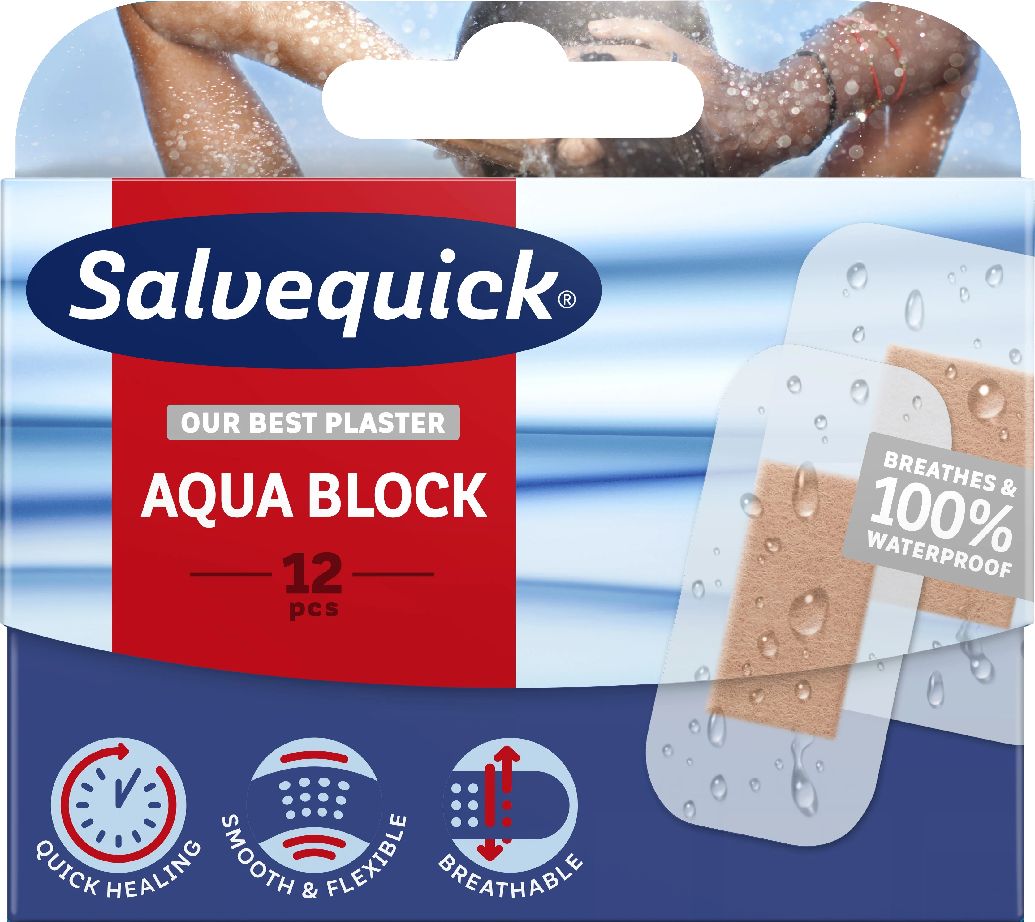 Salvequick Aqua Block 12 st från Salvequick – köp hos Apotek Hjärtat