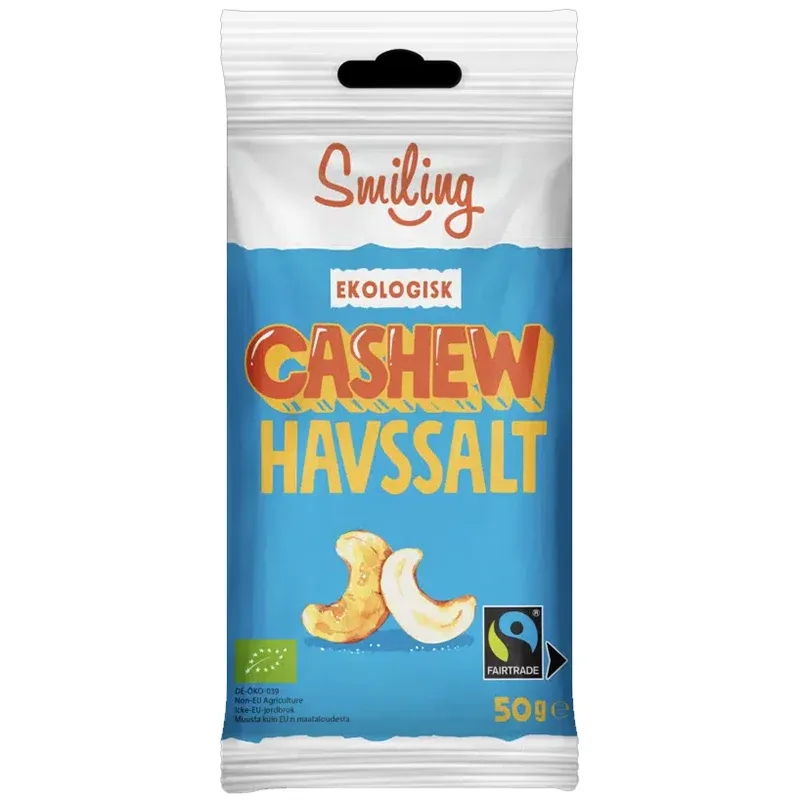 Smiling Cashewnötter Havssalt 55 g från Smiling – köp hos Apotek Hjärtat