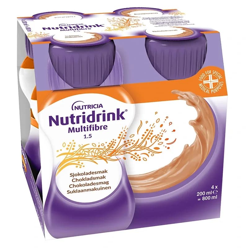 Nutridrink Multi Fibre Choklad 4x200 ml från Nutridrink – köp hos Apotek Hjärtat