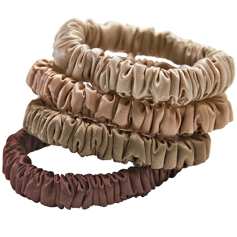 Lenoites Mulberry Silk Skinny Scrunchies Beige, Light Brown, Brown, Coffee från Lenoites – köp hos Apotek Hjärtat