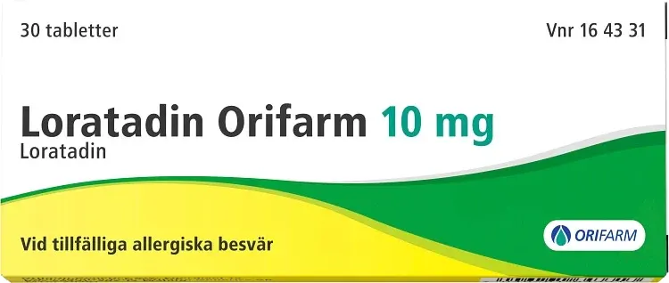 Loratadin Orifarm tablett 10 mg 30 st från Orifarm – köp hos Apotek Hjärtat