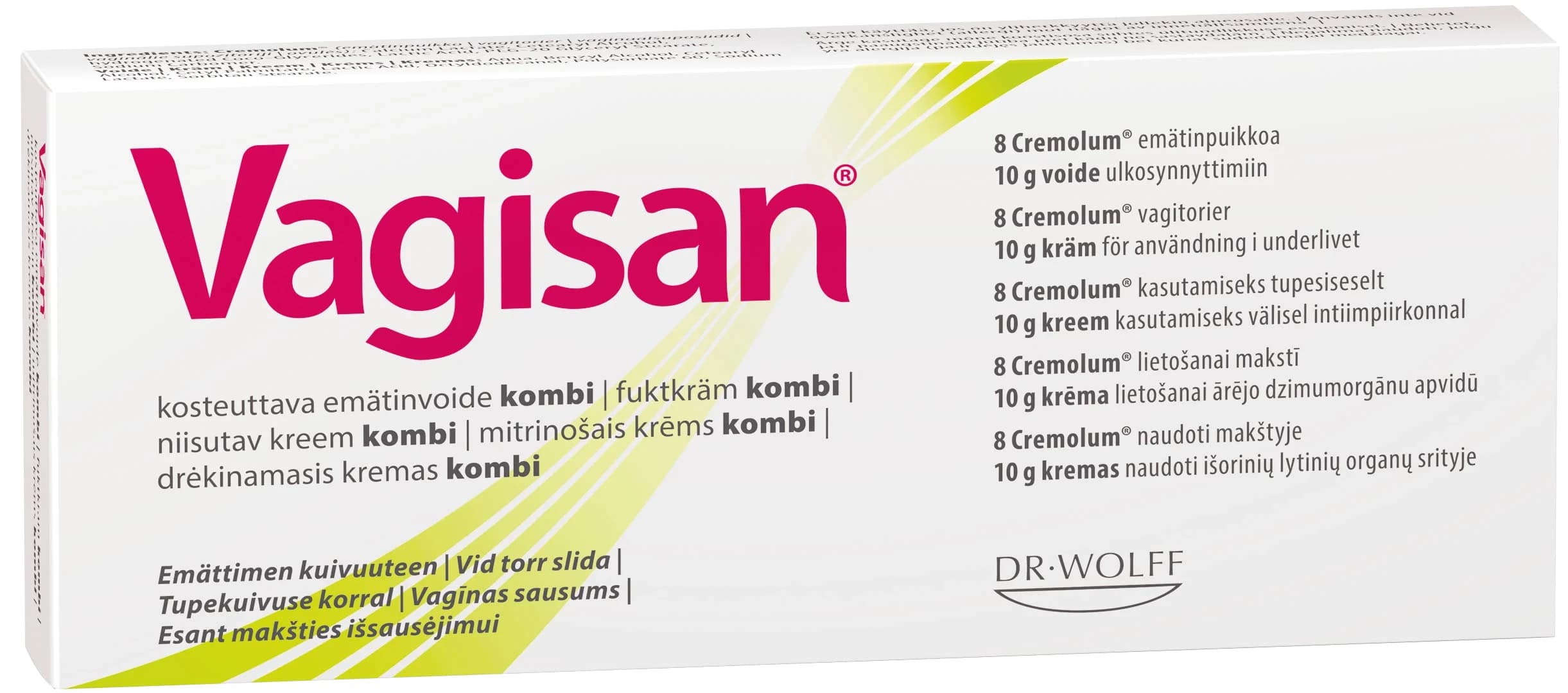 Vagisan Kombi Fuktkräm 10 g + Cremolum 8 st från Vagisan – köp hos Apotek Hjärtat