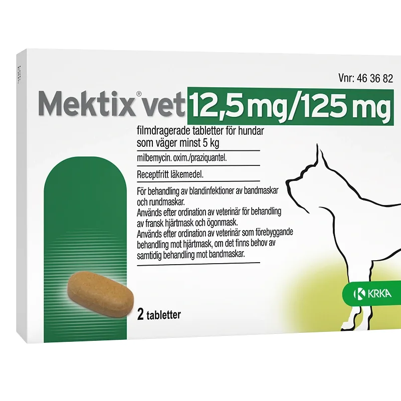 Mektix vet Filmdragerad tablett 12,5mg/125mg Blister, 2tabletter från Mektix vet – köp hos Apotek Hjärtat